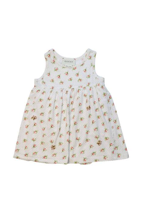 A White Sleeveless Dresses from Gucci in size 6-12M for girl. (Front View)