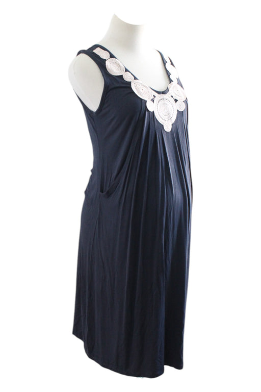 A Navy Sleeveless Dresses from Mothers en Vogue in size Maternity-L for maternity. (Front View)