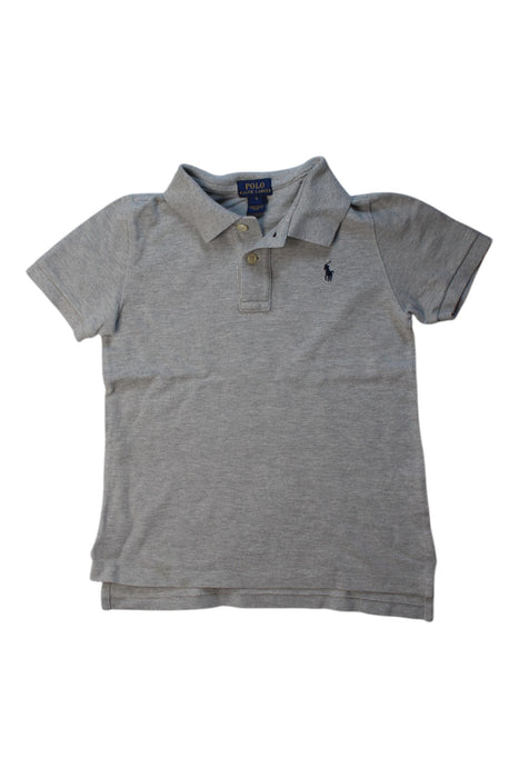A Grey Short Sleeve Polos from Polo Ralph Lauren in size 5T for boy. (Front View)