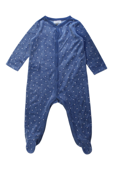 A Blue Onesies from The Little White Company in size 18-24M for neutral. (Front View)