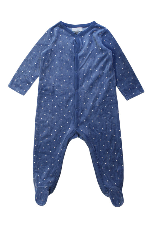 A Blue Onesies from The Little White Company in size 18-24M for neutral. (Front View)
