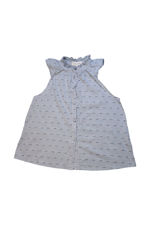 A Blue Sleeveless Shirts from Excuse My French in size 10Y for girl. (Front View)