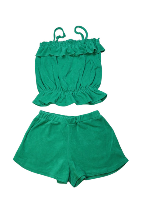 A Green Shorts Sets from Seed in size 8Y for girl. (Front View)