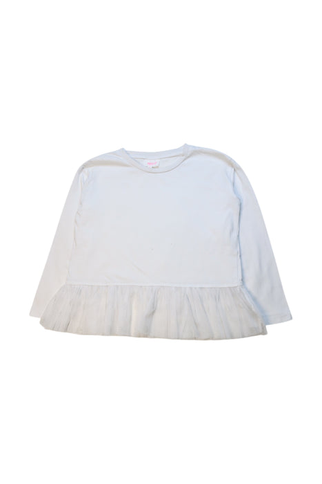 A White Long Sleeve Tops from Seed in size 6T for girl. (Front View)