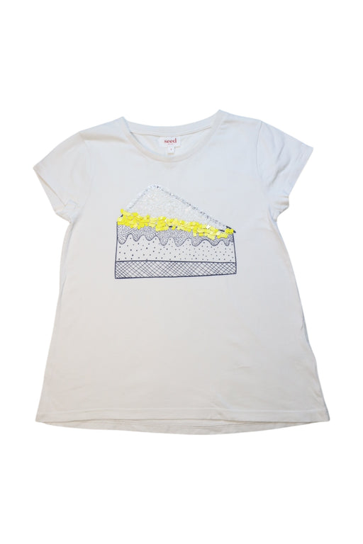 A White Short Sleeve T Shirts from Seed in size 8Y for girl. (Front View)
