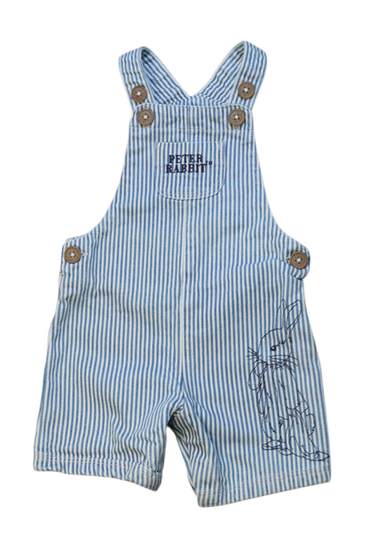 A Blue Overall Shorts from Peter Rabbit in size 6-12M for neutral. (Front View)