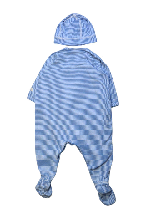 A Blue Onesies from Petit Bateau in size 3-6M for neutral. (Back View)