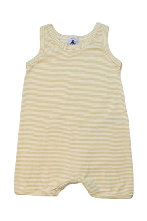 A Yellow Sleeveless Rompers from Petit Bateau in size 12-18M for neutral. (Front View)