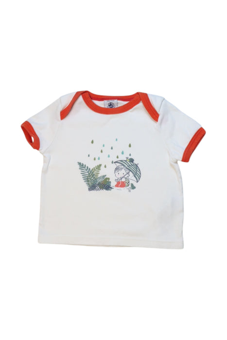 A White Short Sleeve T Shirts from Petit Bateau in size 6-12M for neutral. (Front View)