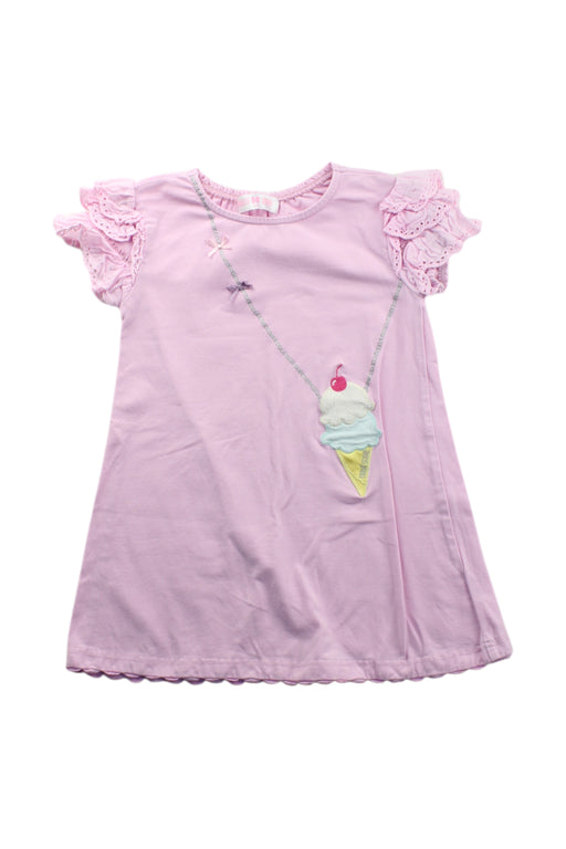 A Pink Short Sleeve Dresses from Mezzo Piano in size 4T for girl. (Front View)