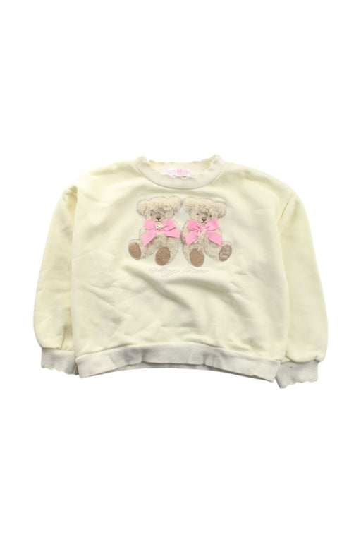 A Ivory Crewneck Sweatshirts from Mezzo Piano in size 5T for girl. (Front View)