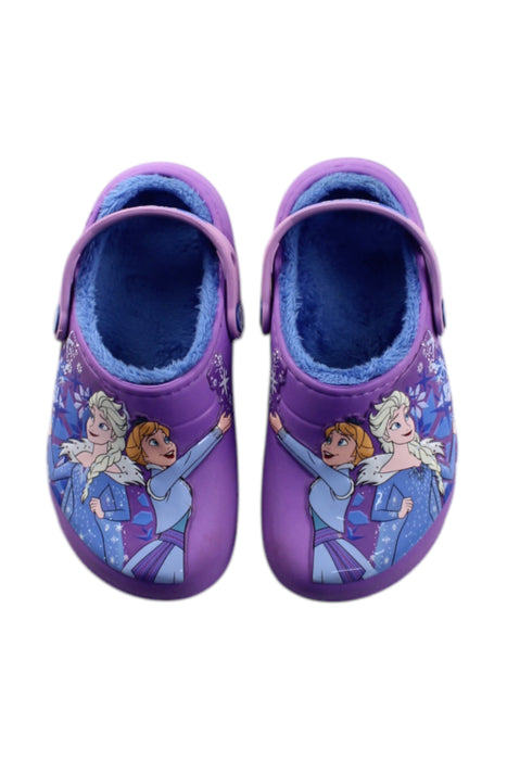 A Purple Slip Ons from Crocs in size 5T for girl. (Back View)