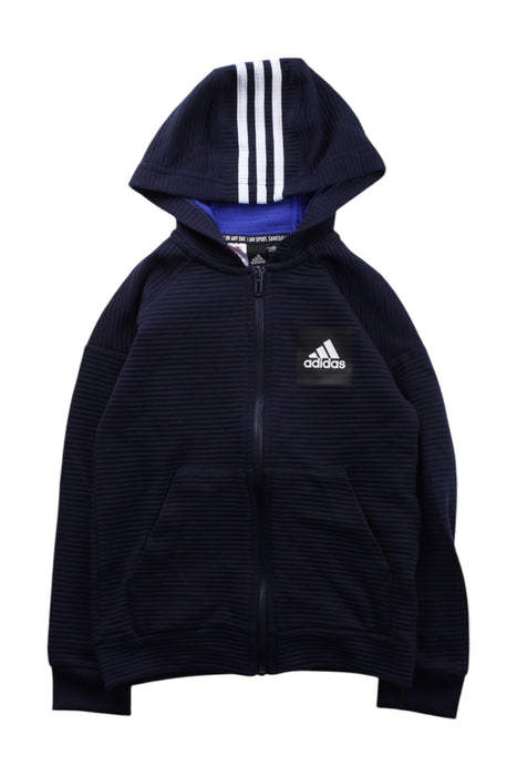A Navy Hooded Sweatshirts from Adidas in size 7Y for neutral. (Front View)