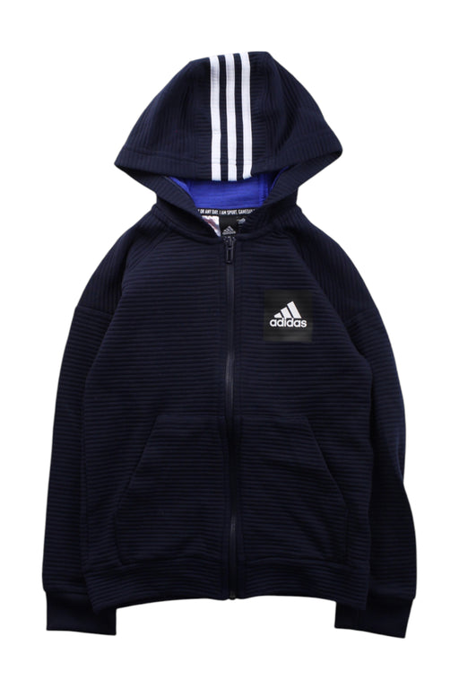 A Navy Hooded Sweatshirts from Adidas in size 7Y for neutral. (Front View)