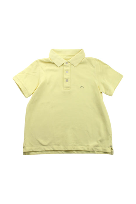 A Yellow Short Sleeve Polos from Nanos in size 10Y for boy. (Front View)