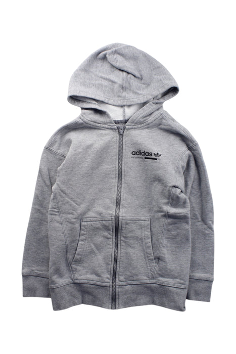A Grey Hooded Sweatshirts from Adidas in size 7Y for neutral. (Front View)