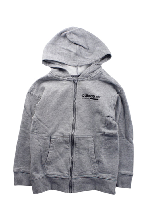 A Grey Hooded Sweatshirts from Adidas in size 7Y for neutral. (Front View)