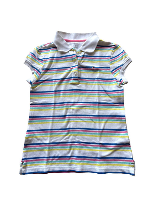 A White Short Sleeve Polos from Tommy Hilfiger in size 8Y for girl. (Front View)