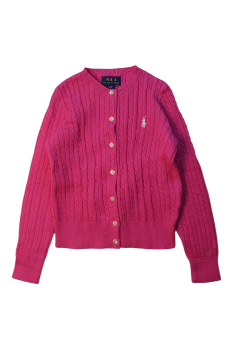 A Pink Cardigans from Polo Ralph Lauren in size 7Y for girl. (Front View)