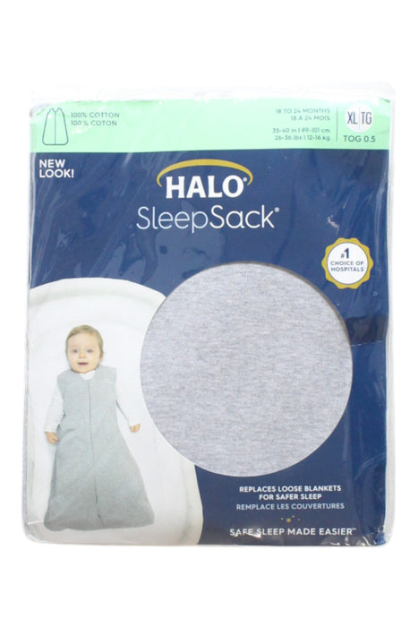 A Grey Sleepsacs from HALO in size 18-24M for neutral. (Front View)