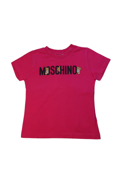 A Pink Short Sleeve T Shirts from Moschino in size 4T for neutral. (Front View)
