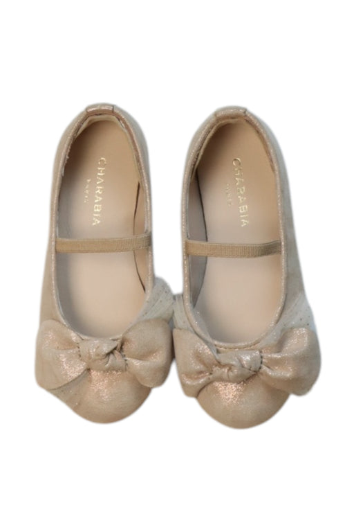 A Gold Flats from Charabia in size 5T for girl. (Front View)