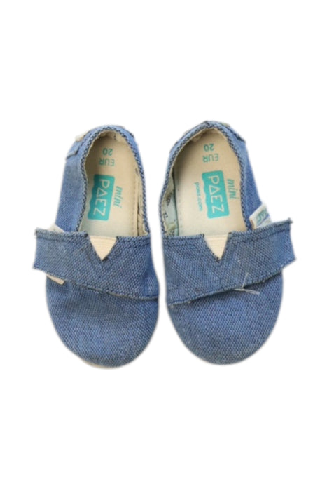 A Blue Slip Ons from Paez in size 12-18M for neutral. (Front View)