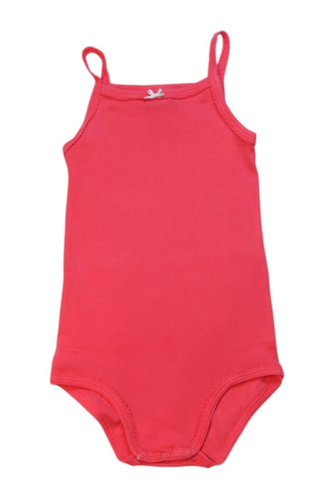 A Red Sleeveless Bodysuits from Petit Bateau in size 18-24M for neutral. (Front View)