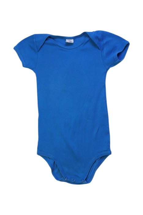 A Blue Short Sleeve Bodysuits from Petit Bateau in size 18-24M for neutral. (Front View)
