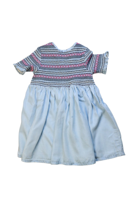 A Blue Short Sleeve Dresses from Seed in size 2T for girl. (Front View)