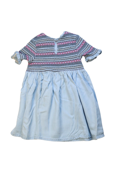 A Blue Short Sleeve Dresses from Seed in size 2T for girl. (Back View)