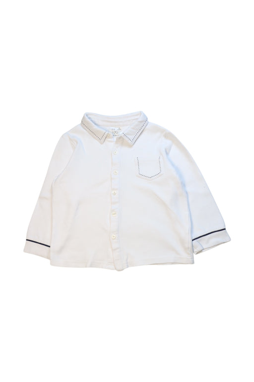A White Long Sleeve Shirts from Kingkow in size 4T for neutral. (Front View)