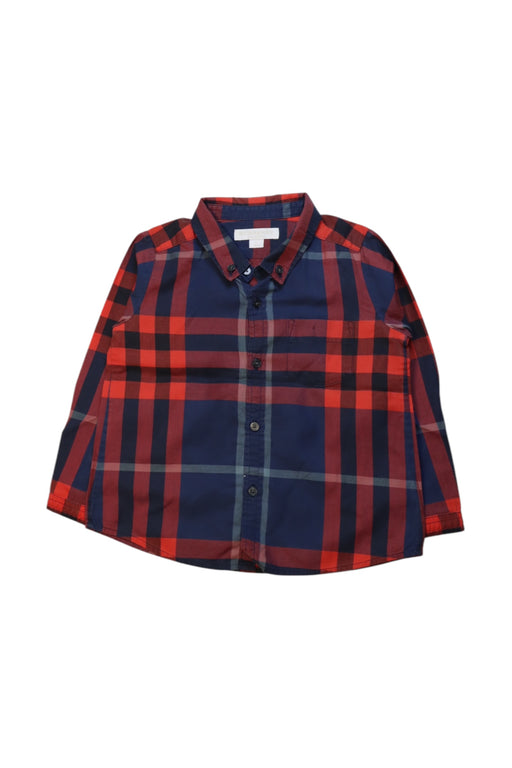 A Red Long Sleeve Shirts from Burberry in size 2T for boy. (Front View)