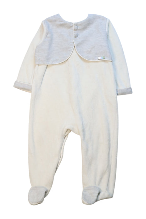 A White Long Sleeve Rompers from Purete du... Bebe in size 6-12M for neutral. (Front View)