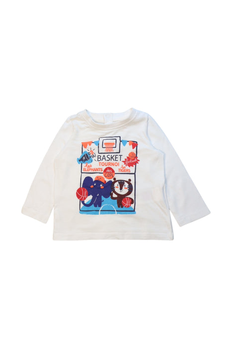 A White Long Sleeve Tops from Du Pareil au même in size 6-12M for neutral. (Front View)