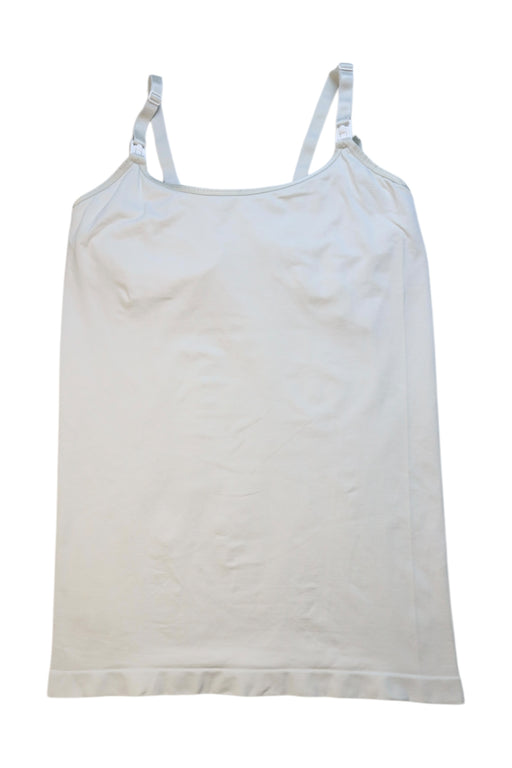 A White Sleeveless Tops from Bravado in size L for maternity. (Front View)