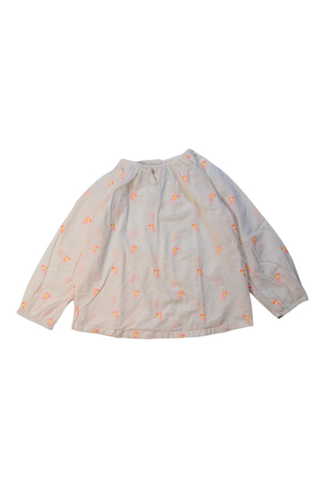 A Ivory Long Sleeve Tops from Bonheur du Jour in size 4T for girl. (Front View)