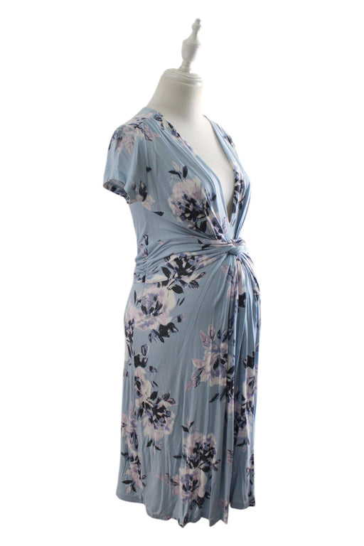 A Blue Short Sleeve Dresses from Seraphine in size Maternity-M for maternity. (Front View)