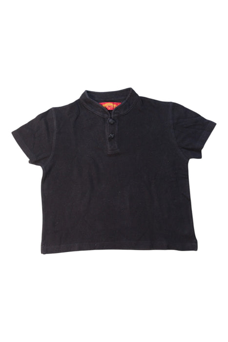 A Black Short Sleeve Polos from Shanghai Tang in size 5T for boy. (Front View)