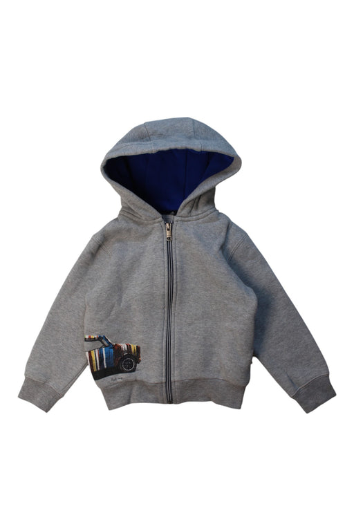 A Grey Zippered Sweatshirts from Paul Smith in size 4T for boy. (Front View)