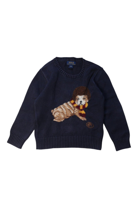 A Navy Knit Sweaters from Polo Ralph Lauren in size 4T for boy. (Front View)