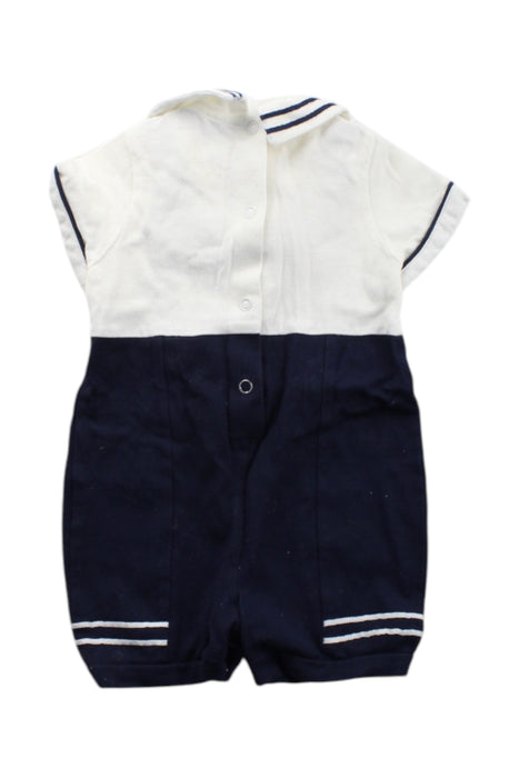 A Navy Short Sleeve Rompers from Nicholas & Bears in size 0-3M for boy. (Back View)