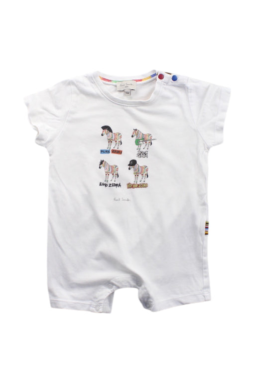A White Short Sleeve Rompers from Paul Smith in size 3-6M for neutral. (Front View)