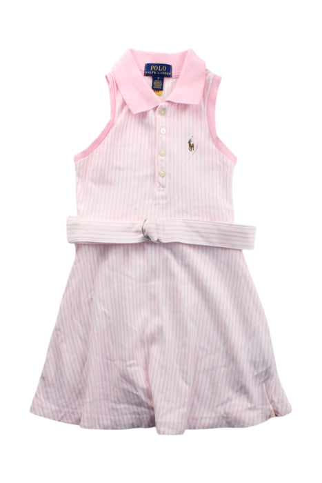 A Pink Sleeveless Dresses from Polo Ralph Lauren in size 3T for girl. (Front View)