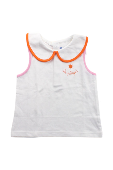 A White Sleeveless Tops from Jacadi in size 3T for girl. (Front View)