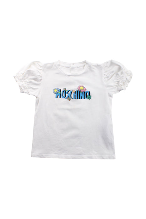 A White Short Sleeve Tops from Moschino in size 3T for girl. (Front View)