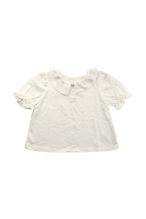 A White Short Sleeve Tops from Cyrillus in size 3T for girl. (Front View)