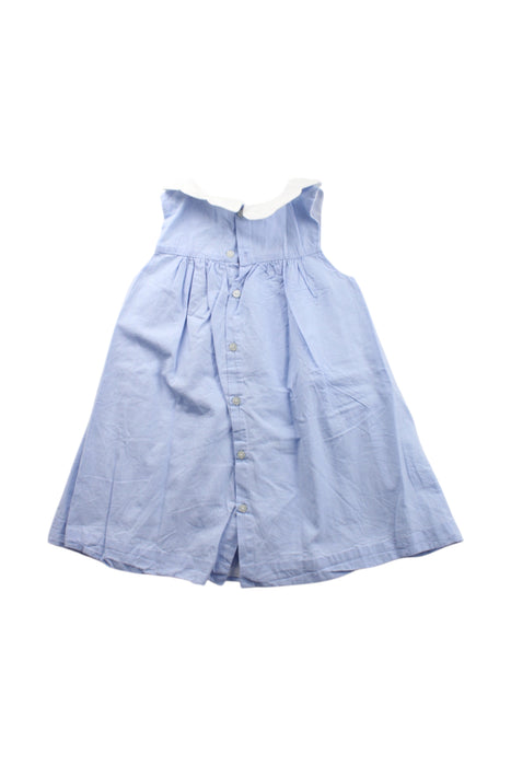 A Blue Sleeveless Dresses from Jacadi in size 3T for girl. (Back View)
