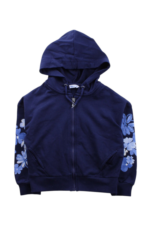 A Navy Zippered Sweatshirts from Mayoral in size 3T for girl. (Front View)