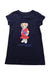 A Navy Short Sleeve Dresses from Polo Ralph Lauren in size 3T for girl. (Front View)
